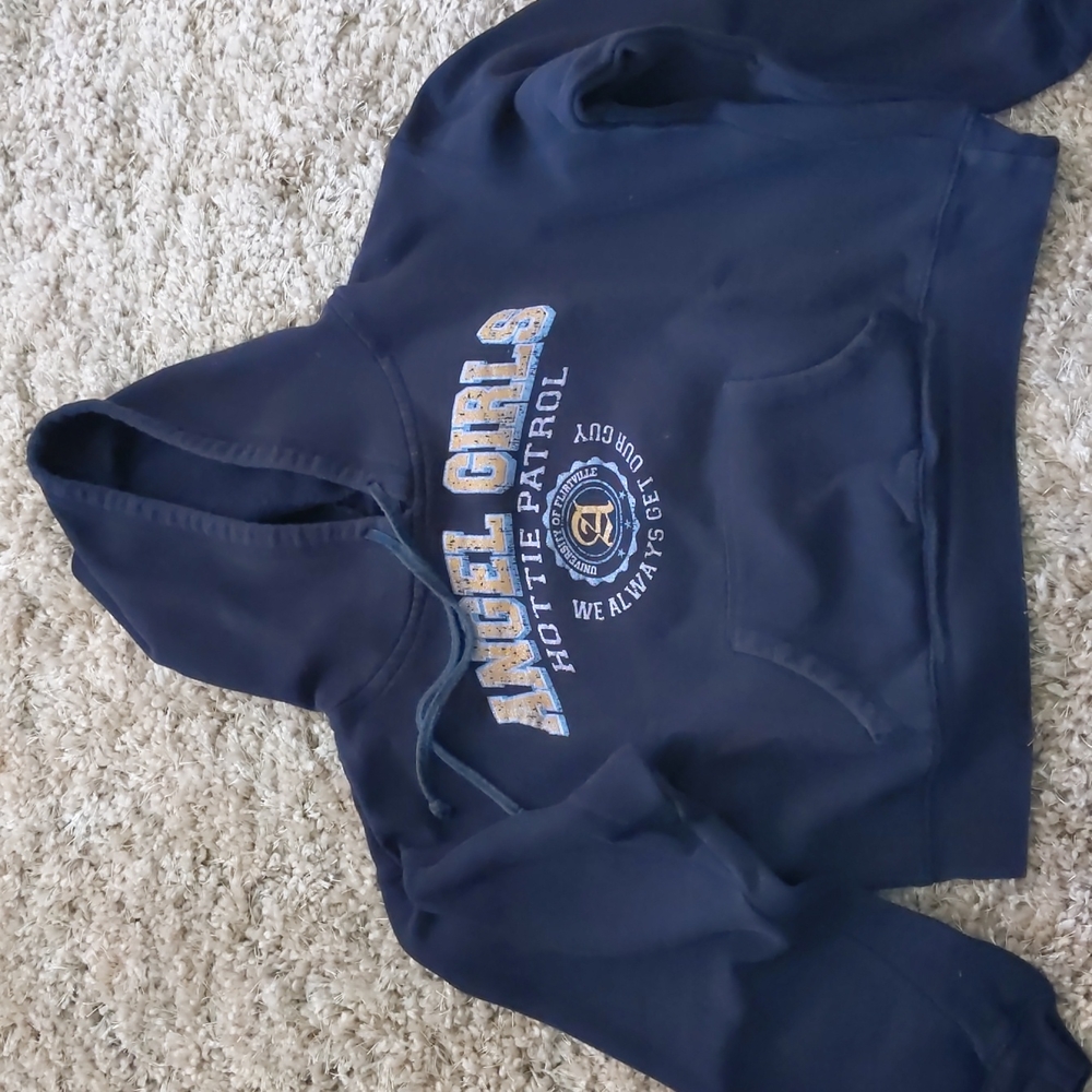 Vintage Angels cropped hooded sweatshirt